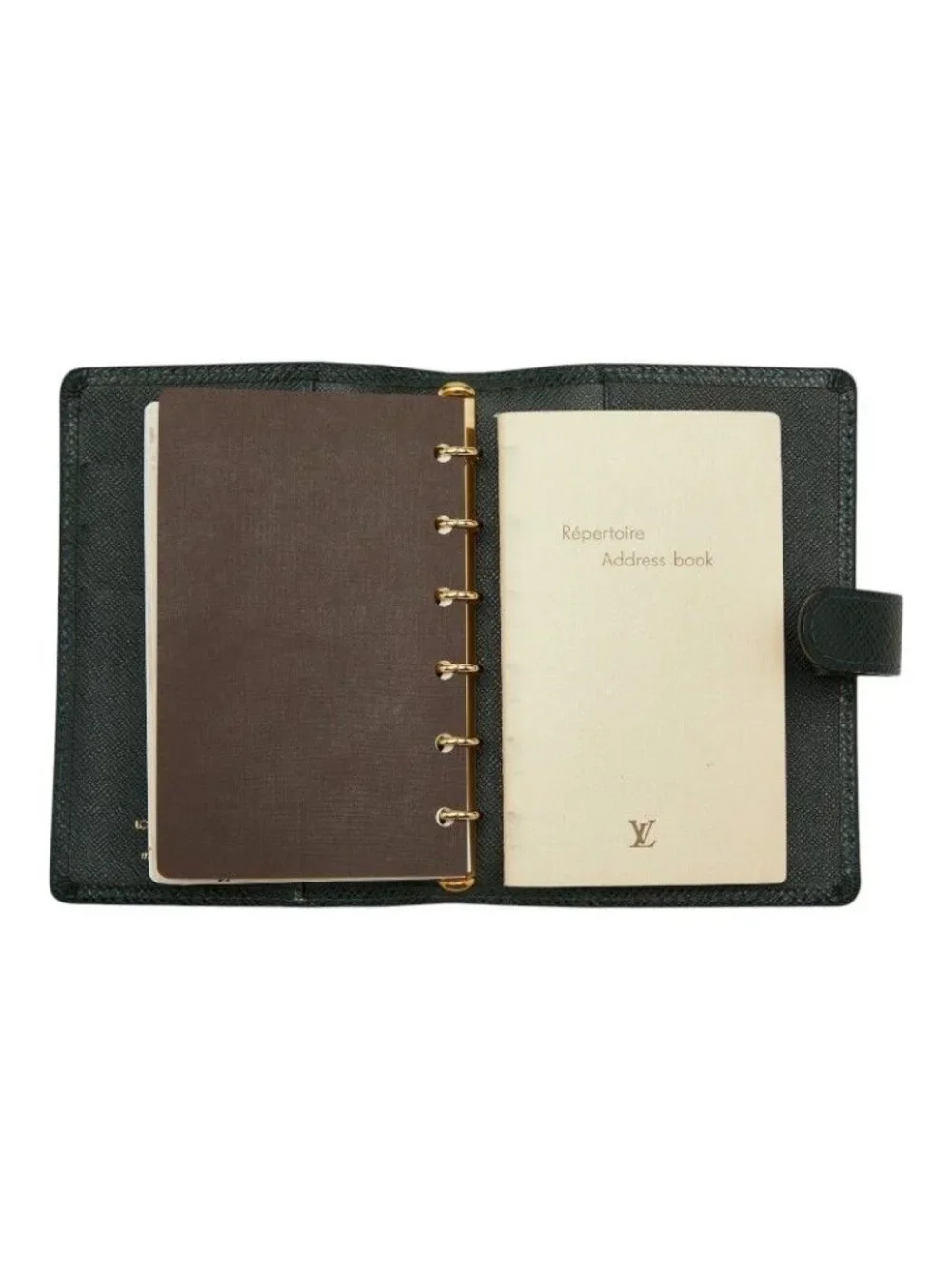 Louis Vuitton Taiga Agenda PM Notebook Cover Esepia Green Leather